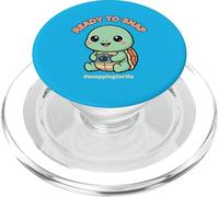 Cute Kawaii Snapping Turtle Photographer Snap A Photo Pun PopSockets PopGrip for MagSafe