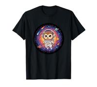 Cute Kawaii Space Owl in Astronaut Suit Galaxy T-Shirt