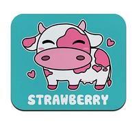 Cute Kawaii Strawberry Milk Cow Low Profile Thin Mouse Pad Mousepad