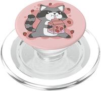 Cute Kawaii Strawberry Raccoon Milk Pink Aesthetic. PopSockets PopGrip for MagSafe