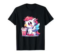 Cute Kawaii Style Hippogriff Drinking Strawberry Milk T-Shirt