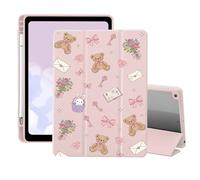 Cute Kawaii Sweet Desserts Case for iPad (A16) 11th Generation 2025 11" /iPad 10th Generation 2022 10.9" with Pencil Holder Trifold Stand Pink Leather Girly Cover Clear Back Shell Auto Wake/Sleep
