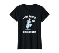 Cute Kawaii Syringe - I Like People Under Anesthesia Value Graphic T-Shirt, Women, Black, M