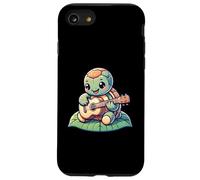 Cute Kawaii Turtle Playing Ukulele On Leaf Music Case for iPhone SE (2020) / 7/8