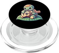 Cute Kawaii Turtle Playing Ukulele On Leaf Music PopSockets PopGrip for MagSafe