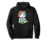 Cute Kawaii Unicorn Boba Bubble Tea Pullover Hoodie