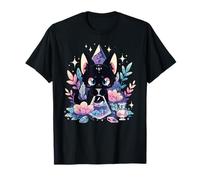 Cute Kawaii Witch Black Cat Crystal Alchemist Pastel Goth T-Shirt