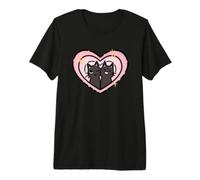 Cute Kawaii Y2K Coquette Cats with Heart Premium T-Shirt
