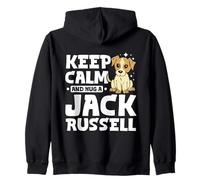 Cute Keep Calm And Hug A Jack Russell Zip Hoodie