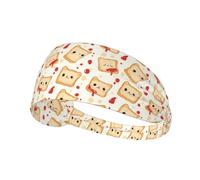 Cute Ketchup Bread Print Workout Headbands for Women - Non-Slip Stretchy Sweat Head Bands for Women Hair, Moisture Wicking Sweatband for Sports Running Tennis Athletic Gym Yoga