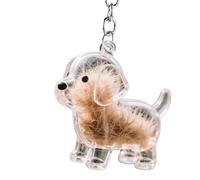 Cute Key Chain | Dog Hair Collector Car Keychain | Transparent Pendant Hair Storage Container, Bag Charm Ornament for Phone Purse Backpack Pet Remembrance