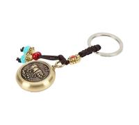 Cute Key Lanyard Brass Keychain Pendant With Twelve Zodiac Signs. The Keychain Can Rotate And Transport Brass Pendants For Attracting Wealth And Wealth Blanks for Crafting (L, One Size)