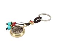 Cute Key Lanyard Brass Keychain Pendant With Twelve Zodiac Signs. The Keychain Can Rotate And Transport Brass Pendants For Attracting Wealth And Wealth Blanks for Crafting (I, One Size)