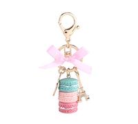 Cute Keychain, Colorful Macaron Design with Mini Tower Pendant Lightweight Portable Accessory for Car Keys Handbag Daily Use Women Girls Teens
