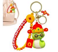 Cute Keychains for Backpacks,Creative Keychains for Purses - Traditional Chinese Year of the Snake Bag Pendants - Creative Cartoon Car Pendants, Handbag Accessories, Gods of wealth, Consulte la