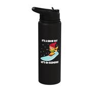 Cute Kid Snow Day Winter Fun Sledging Stainless Steel Insulated Water Bottle