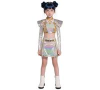 Cute Kids Halloween Demon Golden Costume Pop Singer Embroidery Coat Top Shorts Kids Costume Halloween Dance Stage Outfit Set 5-12 Years (B-110CM/4-5 Years)