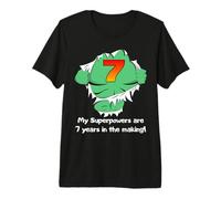 Cute Kids Superhero Birthday Gift for 7 Years Old Boys Premium T-Shirt