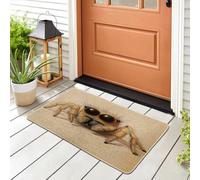 Cute Kids Tarantula Front Black Door Mat Outside Inside Entrance 29 * 17, Cartoon Fun Spider Outdoor Indoor Washable Doormat, Small Cool Insect Classroom Patio Garage Shoes Off Doormat