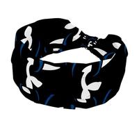 Cute Killer Whale with Black Background Soft Headband for Women, Wide Headbands, Non Slip Workout Hairbands for Yoga Fitness Travel Gym, Hair Accessories