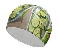 Cute Kimchi Bathing Cap High Elasticity Swimming Caps Fit Both Long Hair Short Hair Comfortable Large Shower Cap for Drag Reduction and Hair Protection