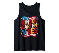 Cute Kindergarten School Vibes Teacher Happy Tiny Humans US Tank Top