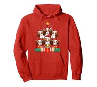 Cute King Charles Cavalier Pile Dog Christmas Tree Xmas Pullover Hoodie