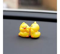 Cute Kiss Face Animal Car Dashboard Decorations, Love Funny Micro Landscape Car Interior Accessories, Kawaii Auto Rearview Mirror Ornaments for Cute Girl Vehicle Interior Desktop Gifts 2PCS(Duck)