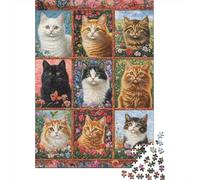 Cute Kitten 1000 Piece Jigsaw Puzzle for Adults -wooden Puzzles- Relax Puzzles Games-Brain Teaser Puzzle 1000pcs (75x50cm)