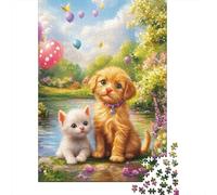 Cute Kitten 1000 Piece Jigsaw Puzzle for Adults -wooden Puzzles- Relax Puzzles Games-Brain Teaser Puzzle 1000pcs (75x50cm)