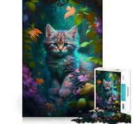 Cute Kitten 1000-piece Puzzle for Teenagers Tension Relief Firm Cut Playful Challenge Fine Art (38x26cm)