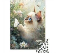Cute Kitten 1000 Piece Puzzles For Adults Creative Rectangular Wooden Puzzle Jigsaw for Friends Family 1000pcs (75x50cm)