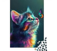 Cute Kitten 1000 Piece Puzzles For Adults Creative Rectangular Wooden Puzzle Jigsaw for Friends Family 1000pcs (75x50cm)