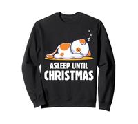 Cute kitten asleep until Christmas sleepy cat graphic kawaii Sweatshirt