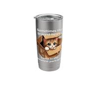 Cute Kitten Brave Abandoned Cat Heartwarming Adorable Design Stainless Steel Insulated Tumbler