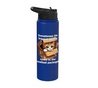 Cute Kitten Brave Abandoned Cat Heartwarming Adorable Design Stainless Steel Insulated Water Bottle