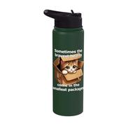 Cute Kitten Brave Abandoned Cat Heartwarming Adorable Design Stainless Steel Insulated Water Bottle