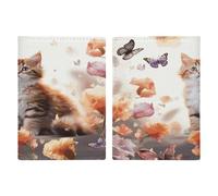 Cute Kitten Butterfly Passport Card Holder Travel Passport Covers Case Pu Passport Book Cover Passport Wallet Cover Case Passport Protective Cover Unisex Passport Protector, style, 20.3x13.8cm