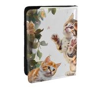 Cute Kitten Butterfly Printed Passport Holder - 6.5 x 4.5 Inch RFID Blocking Travel Wallet,Stylish Passport Cover,Lightweight Document Organizer for Cards