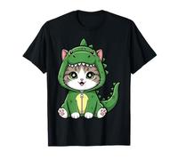Cute Kitten Cat in Dino T-rex Costume Kawaii Animal T-Shirt
