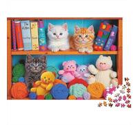 Cute Kitten Collection 1000 Piece Jigsaw Puzzle Bundle for Kids 8-12 Adults Thick Paper Home Decoration Wall Display New Year Gift Brain Challenge Game 52x38cm/1000pcs