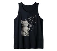 Cute Kitten Dandelion Flower cat Let It Go Motivation Tank Top