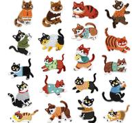 Cute Kitten Embroidered Iron on Patches, Self-Adhesive Appliques for Clothing, Accessories, Shoes, Hats, and Fabrics