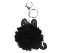Cute Kitten Furry Ball Keychain Soft PU Cartoon Animal Key Ring for Stylish Key Chain for Wallet Versatile Hanging Decoration