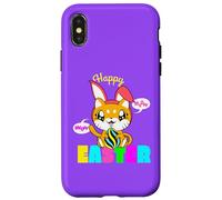 Cute Kitten Happy Easter Cat Bunny Ears and Egg Kids Women Case for iPhone X/XS