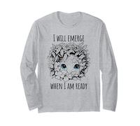 Cute Kitten "I will emerge when I am ready" Introvert design Long Sleeve T-Shirt