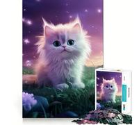 Cute Kitten in A Magical Meadow 1000 Piece Jigsaw Puzzles for Adults Jigsaw Creative Play High Def Print Real Challenge Birthday Art Gift (50x75cm)