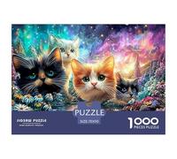 Cute Kitten Jigsaw Puzzles for Adults Challenging Puzzle Games The Impossible Challenge 1000 Pieces Difficult Hard Jigsaw Puzzles for Man And Woman with Letters on Back 70x50cm/1000pcs