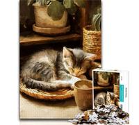 Cute Kitten JigsawPuzzle 1000 Pieces for Teenagers,Challenging Game And Family Play Wall Decoration Unique Birthday And Xmas Gifts (50x75cm)