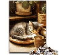 Cute Kitten Jigsaws 1000 Pieces for Adults,for Educational Game Challenge Toy for Is Ideal As A Gift for The Whole Family (50x75cm)